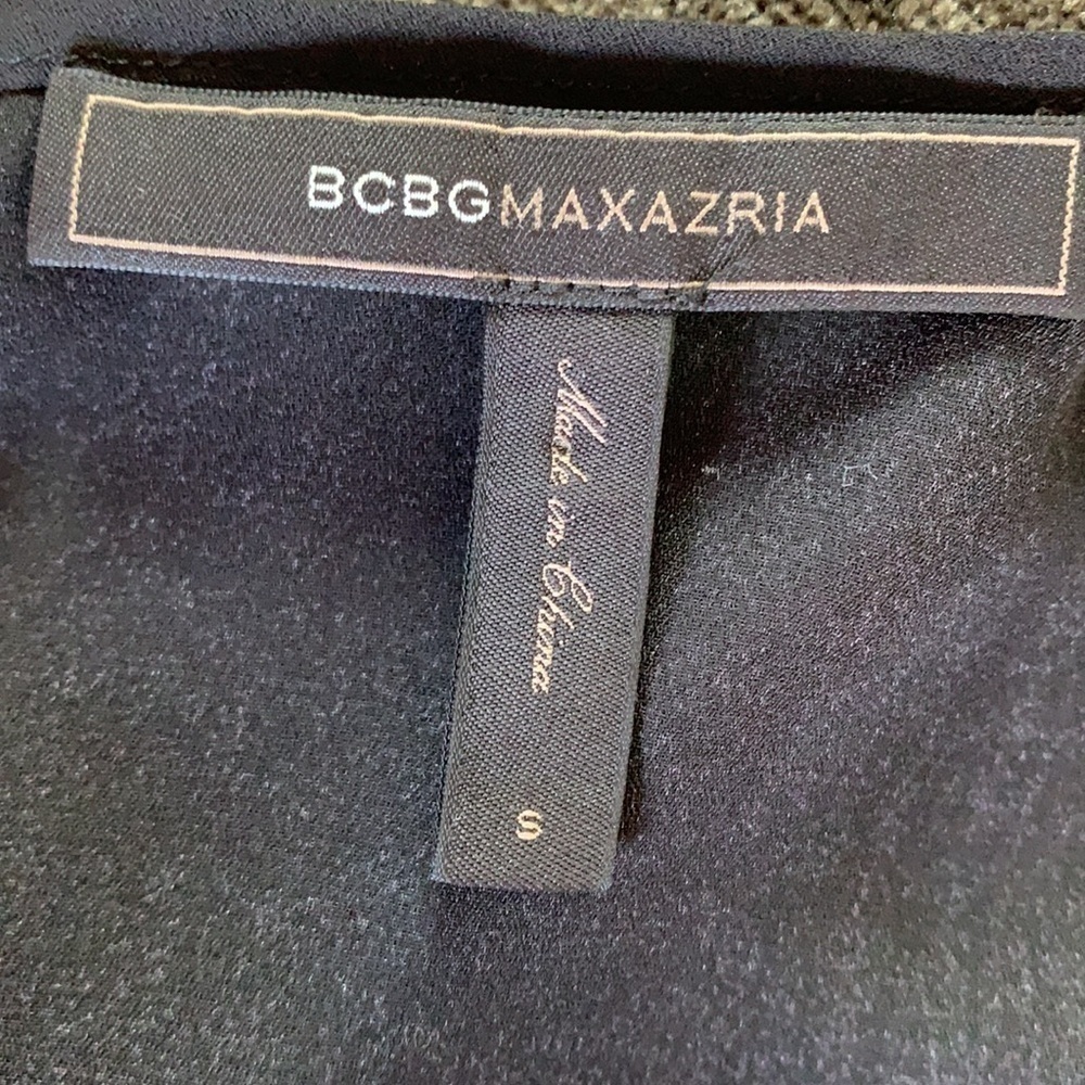 BCBG Maxazria Black/White long sleeve floral print mini dress size S - Picture 5 of 9